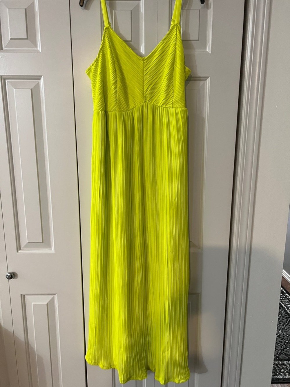 torrid Neon Yellow Pleated Spaghetti Strap Maxi Dress